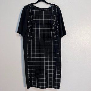 Eloquii Checkered Black & White Midi Dress